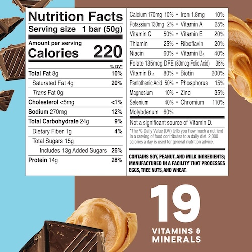 Protein bar nutrition facts